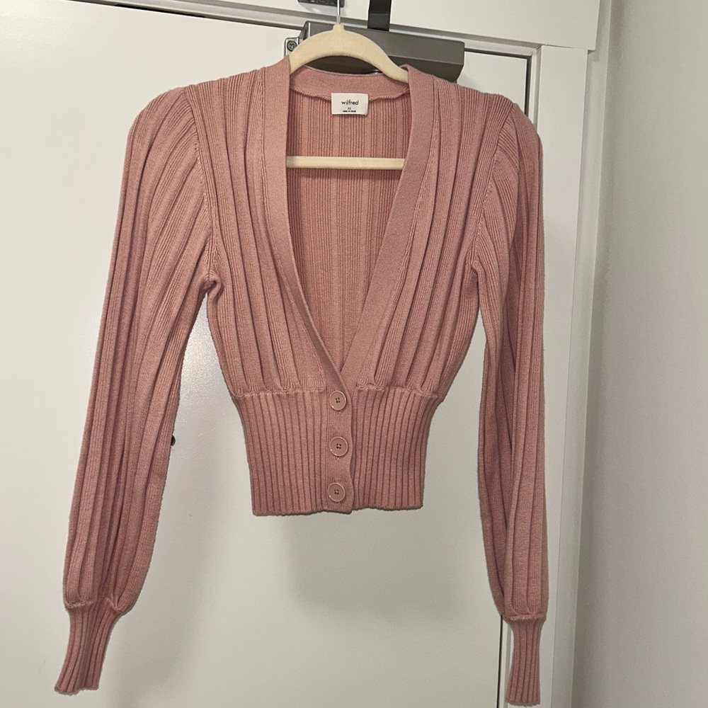 WILFRED V-NEXK CARDIGAN DUSTY PINK